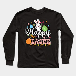 Happy Easter Sayings Egg Bunny Long Sleeve T-Shirt